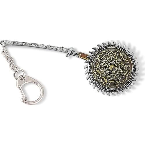 Game Bloodborne Keychain Rotary Cutting Knife Vintage Weapon Model Pendant Keyring For Men Car Key Accessories