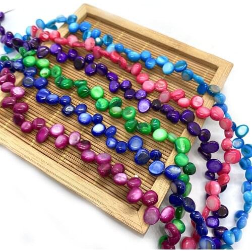 6x9mm Natural Beads Color Freshwater Shell Dyeing String Interval DIY for Fashion Jewelry Making Bracelet Necklace Accessories