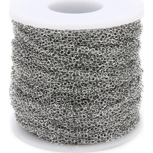 5m/lot 2mm 2.5mm Stainless Steel Link Chain NecklaceMetal Rolo Chains Bulk For Diy Jewelry Making Craft Bracelet Accessories