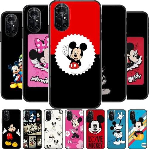 Disney mickey Clear Phone Case For Huawei Honor 20 10 9 8A 7 5T X Pro Lite 5G Black Etui Coque Hoesjes Comic Fash