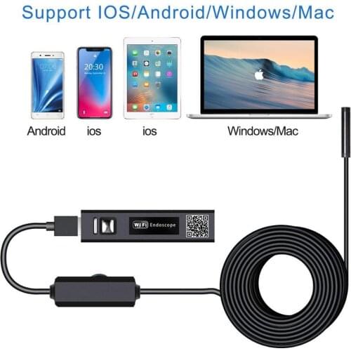 Endoscope 200w HD industrial pipe endoscope 8mm telefocus wifi suitable for IOS iPhone Android Samsung smartphone tablet