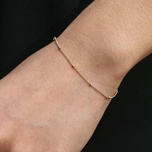 FLTMRH Summer bracelets & bangles Dainty , Satellite Chain, Gold Bracelet Wedding Gift