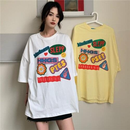 Harajuku Cartoon t Shirts Female Cute Clothes Vintage Manga Top Womens Summer t-Shirts Korean Clothing For Girl 2021