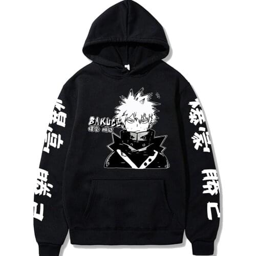 2020 My Hero Academia Men Female Hoodies Harajuku Pullover Sweats Hoodie Fashion Sweatshirts Japan Anime Bakugou Katsuki hoodies