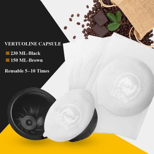 ICafilas150ML/230ML Reusable Capsules Refillable Vertuoline Coffee Pods for Nespresso Vertuoline GCA1 and Delonghi ENV135