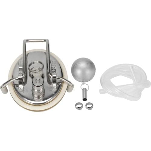 Homebrew Carbonation Lid Stainless Steel Carbonation Keg Lid with Beer Tube Floating Ball Fit for Kegland KL15721 Corny Keg Lid