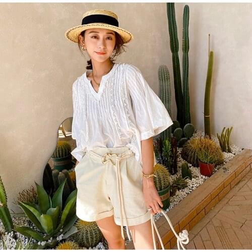 Summer Fashion Sexy Patchwork Lace Slim Shirt Women Short Sleeve Pullover Casual Solid Lady O-Neck Black White Blouse Wholesale