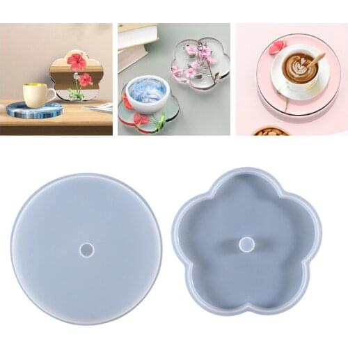 Creative Rotating Axis Flower Coaster Epoxy Resin Mold Cup Mat Silicone Mould DIY Crafts Ornaments Home Decorations Casting Tool