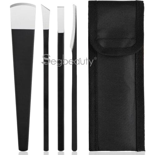 Segbeauty 4pcs Manicure Pedicure Nail Cleaner with Carry Bag Toe Nail Shaver Pedicure Knife Kit Callus Rasp File Dead Skin Kit