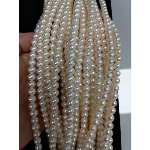 Natural Freshwater Pearl Necklace Grade AAA 6-6.5mm Round Shaped Pearls Excellent Luster 36cm Fine Jewelry Accessory DIY Strand