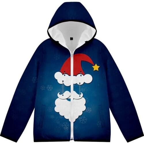 2020 New Factory Direct Christmas 3D mens And womens long-sleeved Jacket With Hood Down Padded Jacket For Kids Santa Gifts