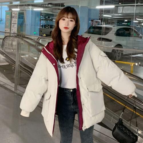2021 New Winter Clothes Korean Version Loose Winter Mid-length Coat Down Padded Coat Padded Jacket Womens Thick Padded Jacket