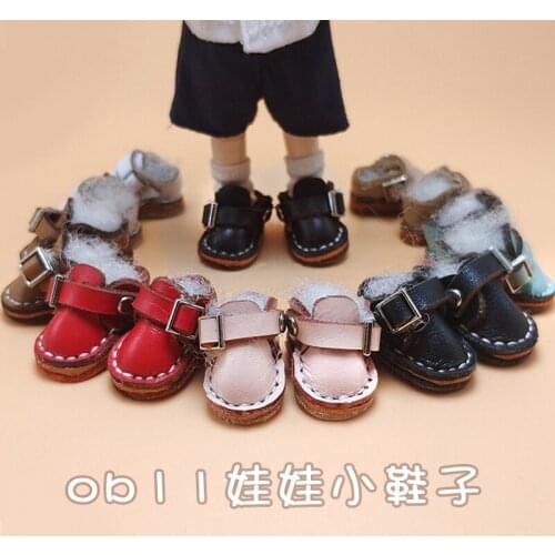 Ob11 doll shoes bjd shoes cowhide copper buckle leather boots for obitsu11,GSC clay,body9,YMY,1 / 12BJD doll Accessories boots