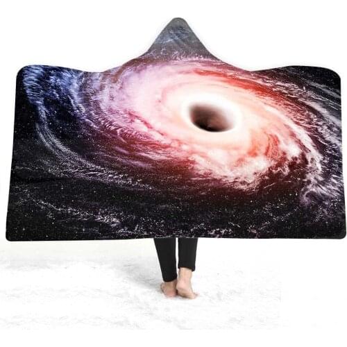 Animal Printing Hooded Blanket Colorful Starry Sky Style Series Double Thickening Sports Household Blanket Lazy Blanket