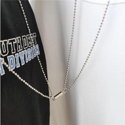 2Pcs Punk Couple Pendant Necklace Infinite Love Paired Coupling Magnetic Clasp Chain Necklaces for Women Men Fashion Jewelry