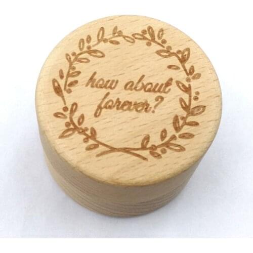 Personalized Engraving Rustic Wedding Wooden Ring Box Jewelry Trinket Storage Container Holder Custom How About Forever Rings Be