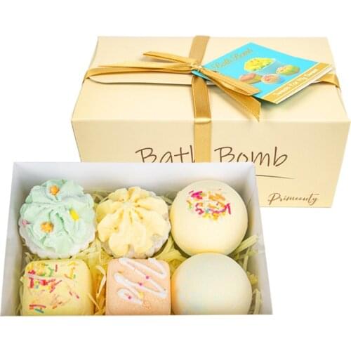 6PCS/Set Bath Bombs Gift Set, with Lavender, Eucalyptus, Lemon Essential Oils, Dry Skin Moisturize, Perfect for Bubble, Spa Bath