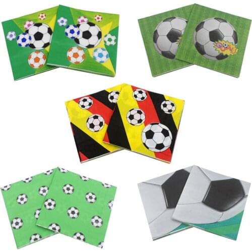 [RainLoong] Printed Football Paper Napkin Sport For Party Tissue Dinner Napkins Supply Party Decoration 33*33cm 1 pack