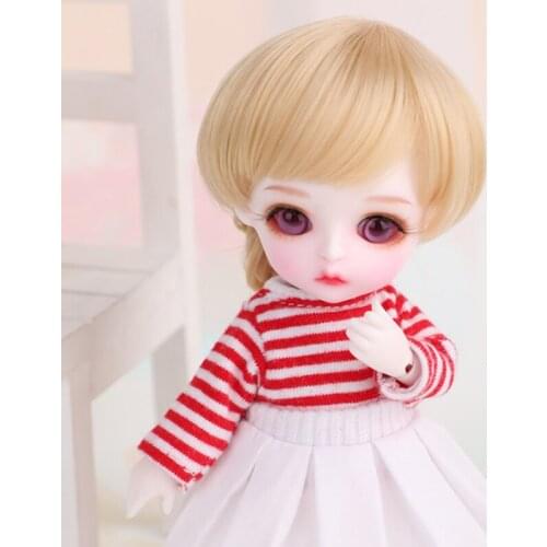 1/8 BJD Doll BJD / SD Fashion Cute Miu With Eyes For Baby Girl Gift Full Set (Doll + Clothes + Shoes + Wig) as picture