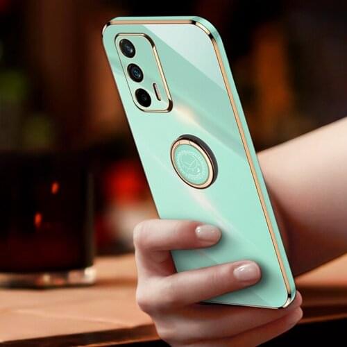 Ring Silicone Phone Case For Realme GT Neo Flash GT Master Explorer Cover Case For Realme 7 8 5G Q2 Q3 Pro Carnival X2 XT C15