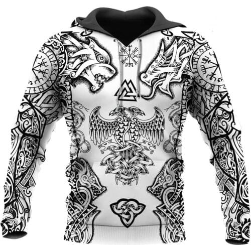 Beautiful Vikings Tattoo 3D Printed Men Hoodie Harajuku Fashion Hooded Sweatshirt Autumn Unisex hoodies sudadera hombre WS2579
