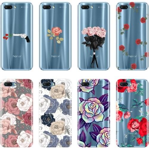 Back Cover For Huawei Honor 7 7S 7X 7A 7C Pro 10 9 8 8X MAX Rose Flower Soft Silicone Phone Case For Huawei Honor 7 8 9 10 Lite