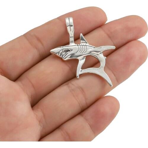 10PCS Shark Charms For Jewelry Making Bracelet Necklace Animal Charm Fashion Pendant DIY Crafting Findings