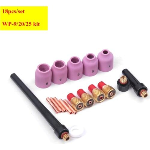 18pcs/set TIG Gas Lens Collet Body Kit Welding Torch For WP-9/20/25 Lanthanate Tungste New Arrival