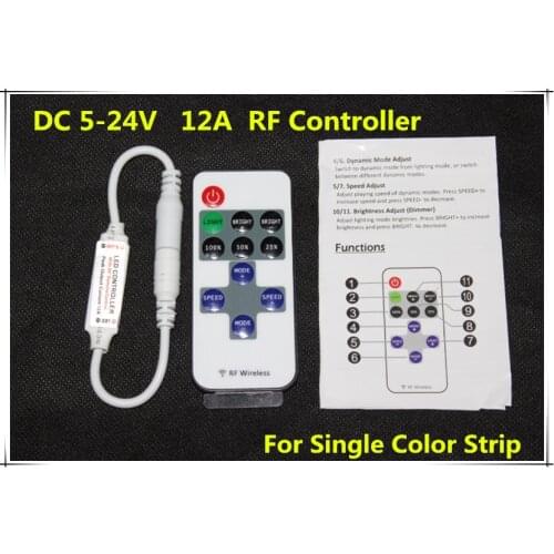 20Pcs Mini RF Wireless Led Remote Controller Led Dimmer Controller For Single Color Light Strip SMD5050/3528/5730/5630/3014