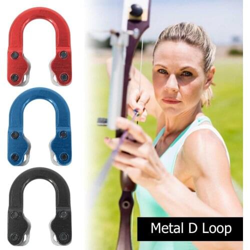 2X2.5cm Metal D Ring Archery D Loop Buckle Rope Aluminum Alloy U Compound Archery Bow And Arrow Shooting Parts 3 Colors