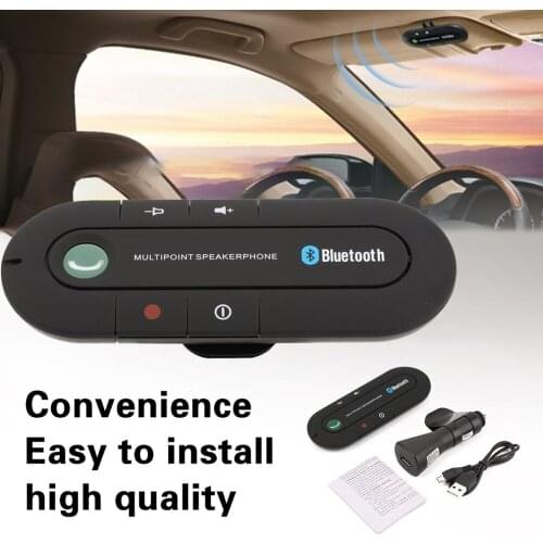 Bluetooth 4.1 Handsfree Car Kit Sun Visor Clip Audio Adapter Wireless Receiver Multipoint Speakerphone Auto Stereo Mp3 Player