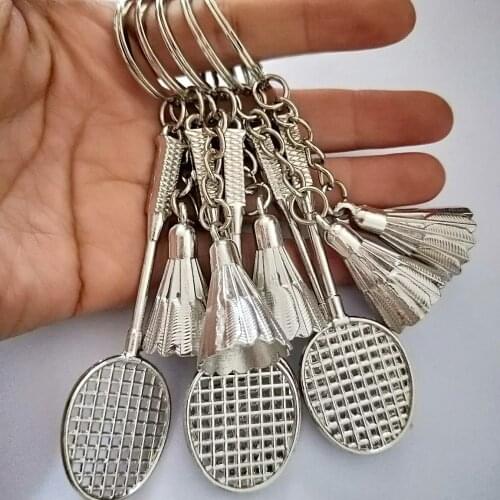 Badminton Keychain-New Design Cool Luxury Metal Keychain Car Keychain Pendant Suitable for Lovers Mens Car Sports Keyring Gift