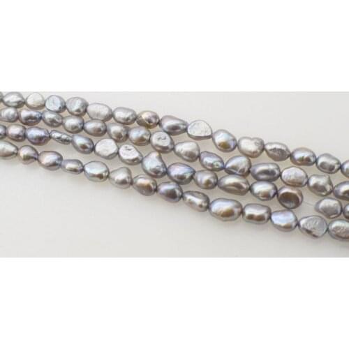 Loose beads freshwater pearl gray baroque 7-9mm 14" for DIY jewelry making FPPJ wholesale beads nature