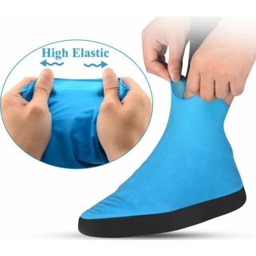 1Pair Anti Rain Emulsion Shoe Cover Portable Thick Sole Waterproof Foot Wear Reusable Travel Accessories Protective Outdoor