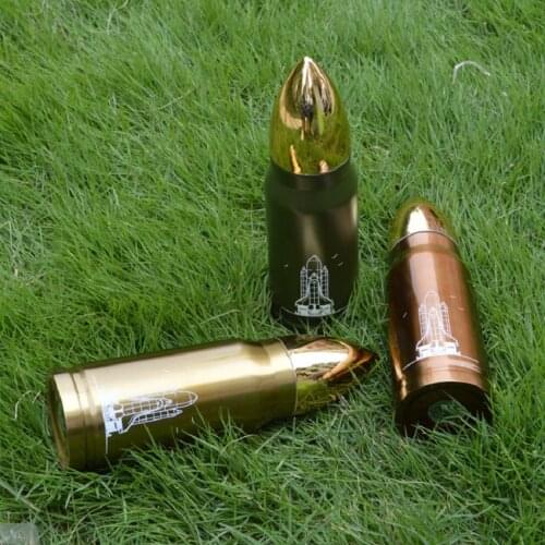 Bullet Thermos Vacuum Insulated Flasks For Army Man Water Coffee Bottle Keep Hot Cold Double Wall Vacuum Insulated Thermo Cup