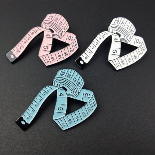 Colorful Tape Measure Enamel Pins Brooches Badges Bags Kids Metal Pin Gifts For Friends Jewelry Brooch DIY For Clothes Backpack