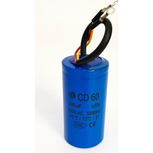 Staring capacitor CD60,200uf,250V.AC,50/60Hz,-40/70 temperature/21