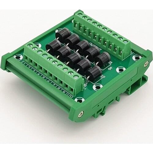 DIN rail mountable Diode Protection Terminal Block 6A10 6A/1000V Diode Terminal Block