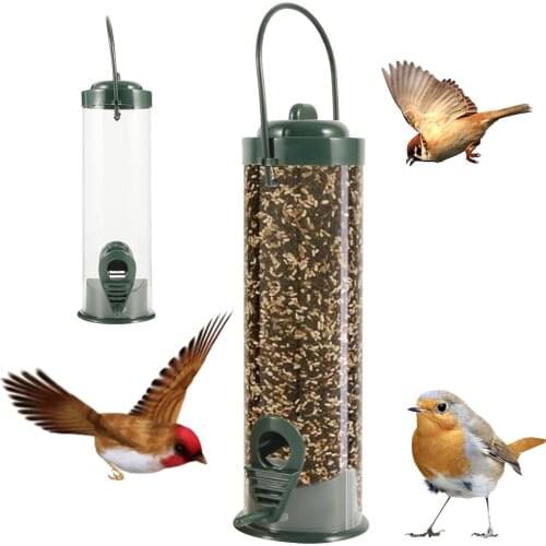 Bird Feeder Hanging Type Outdoor Bird Seeds Food Feeder Pet Bird Supplies Tree Garden Snacks Bucket Holder Bowls For Parrot Cage