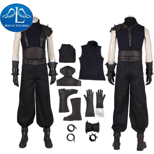 Final Fantasy VII Remake Costume Cloud Strife Cosplay Uniform Halloween Carnival Adult Men Pants Suit Boys Leather Game