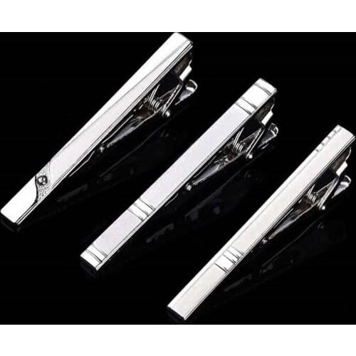 Fashion Mens Silver Color Tie Clip Stylish Chrome Clasp Bar Metal Pin Christmas Gift