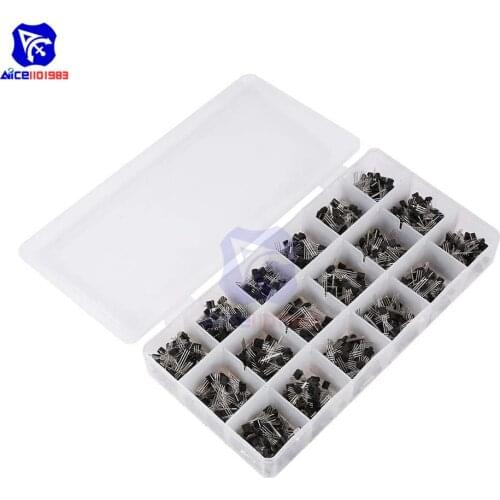Diymore 18Values 900PCS NPN PNP Transistor TO-92 Power General Purpose Transistors Assortment Kit C945 A733 S8050 2N2222 2N3904