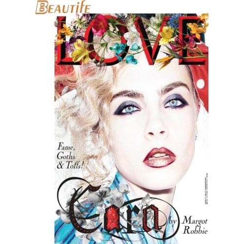 Margot robbie Cloth Silk Fabric poster Home Decoration Wall Art New Cloth Silk Fabric wall poster print