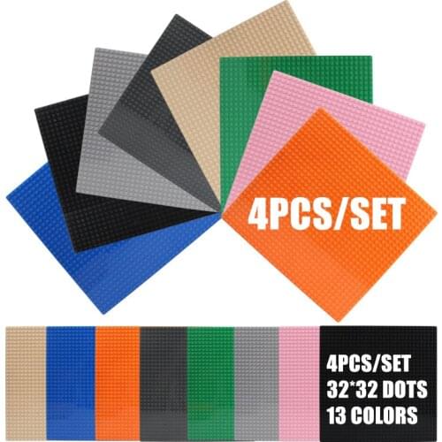 4PCS Classic Base Plates 13 Colors Compatible 32*32 City Building Blocks Construction Toys Baseplates For Children Dots Juguetes