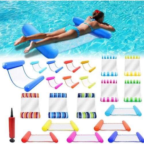 Floating Water Hammock Float Lounger Floating Toys Inflatable Floating Bed Chair Swimming Pool Foldable Inflatable Hammock Bed