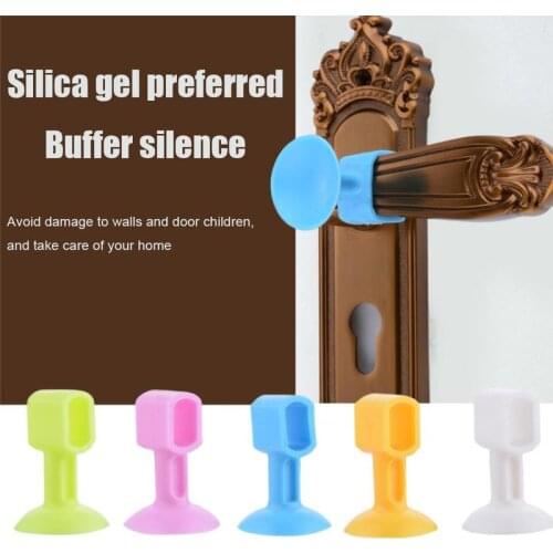 Square Hole Silicone Door Stopper Sucker Door Rear Anti-collision Suction Cup Mat Door Handle Anti-collision Protective Pad