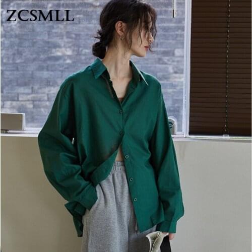 ZCSMLL Loose Fashion Shirt Female Vintage Gentle Korean Autumn Style Literary Temperament Casual Slim Long-sleeved Women Shirt