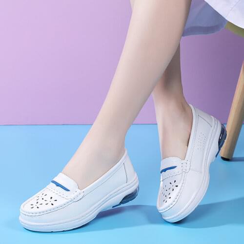 Shoes women 2021 summer casual shoes white wedge breathable heels WORK SHOES slip-resistant pregnant zapatillas mujer