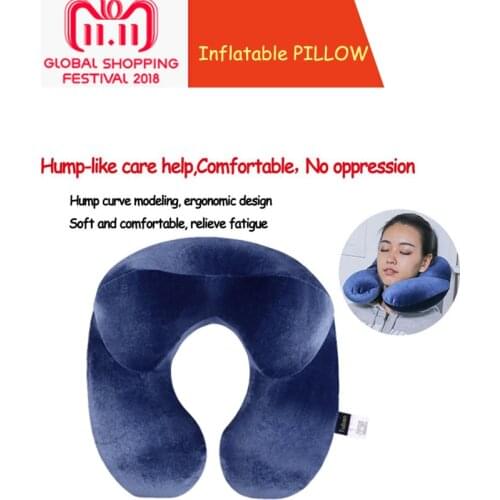 U-Shape Neck Travel Pillow Folding Neck Air Cushion Inflatable Travel pregnancy body Pillow Portable Office sleeping rest Pillow