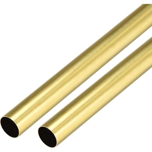 Uxcell 2 Pcs Brass Round Tube 300mm Length 15mm OD 0.5mm Wall Thickness Seamless Straight Pipe Tubing